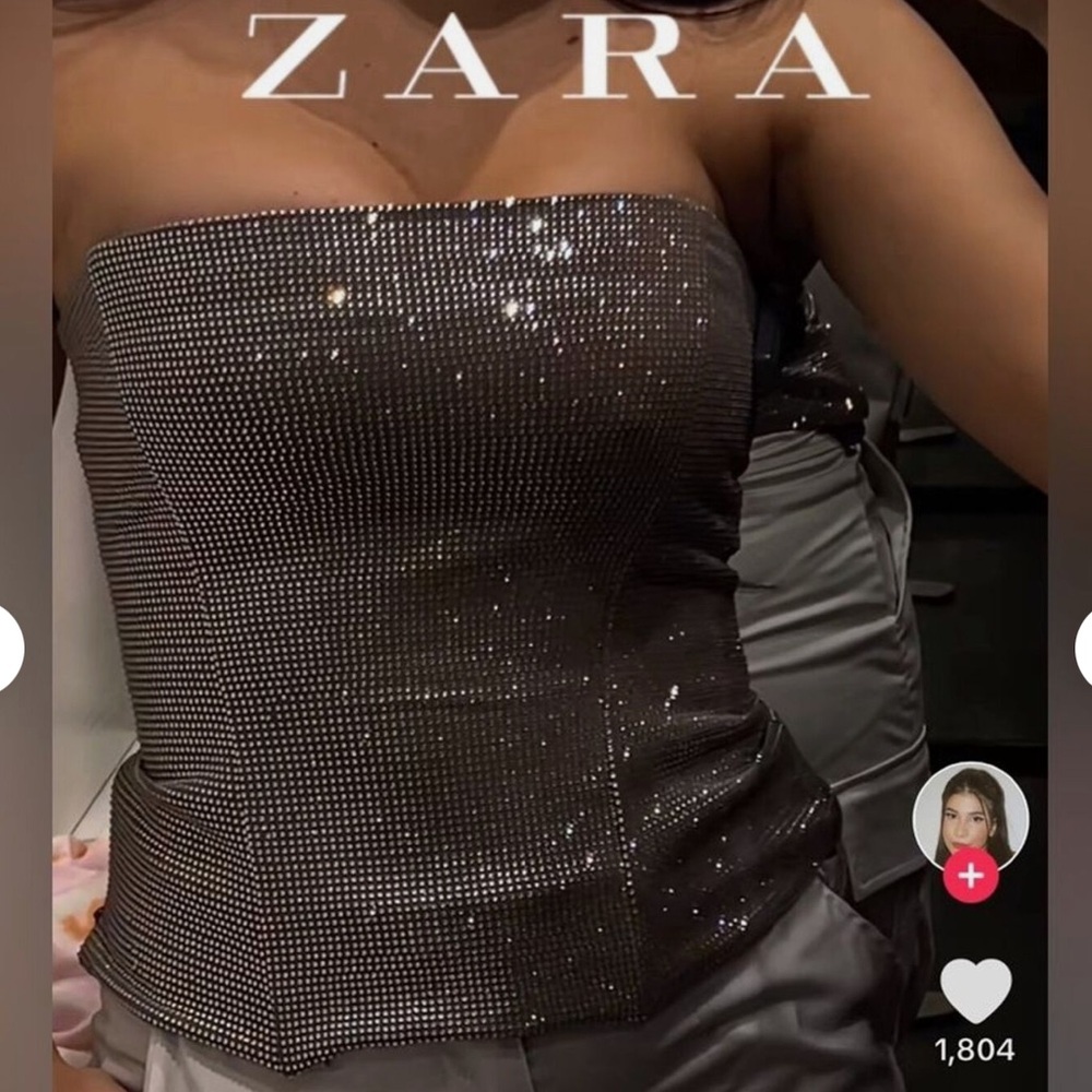 Zara large rhinestone corset top